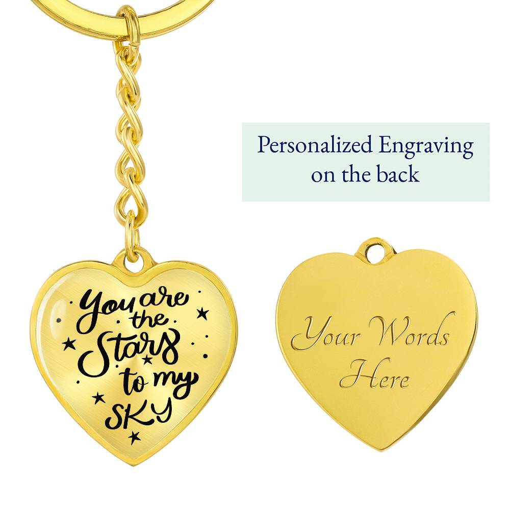 Stars to My Sky – Graphic Heart Keychain