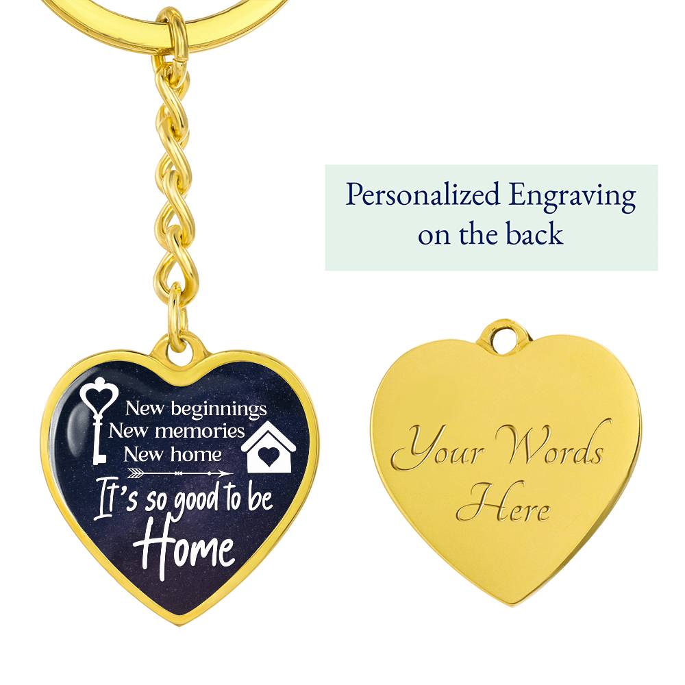 Graphic Heart with Curb Keychain