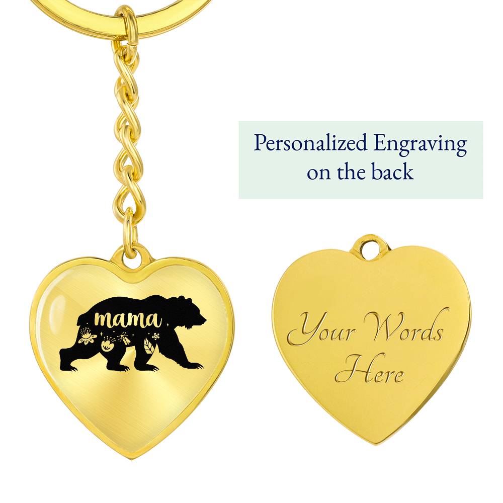 Graphic Heart with Curb Keychain