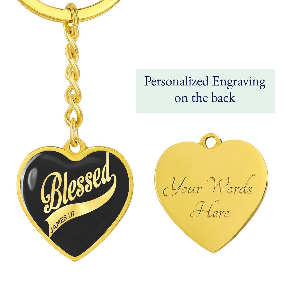 Graphic Heart with Curb Keychain
