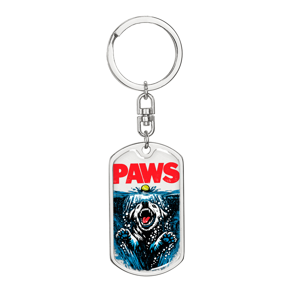 Graphic Dog Tag Keychain