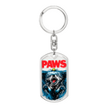 Graphic Dog Tag Keychain