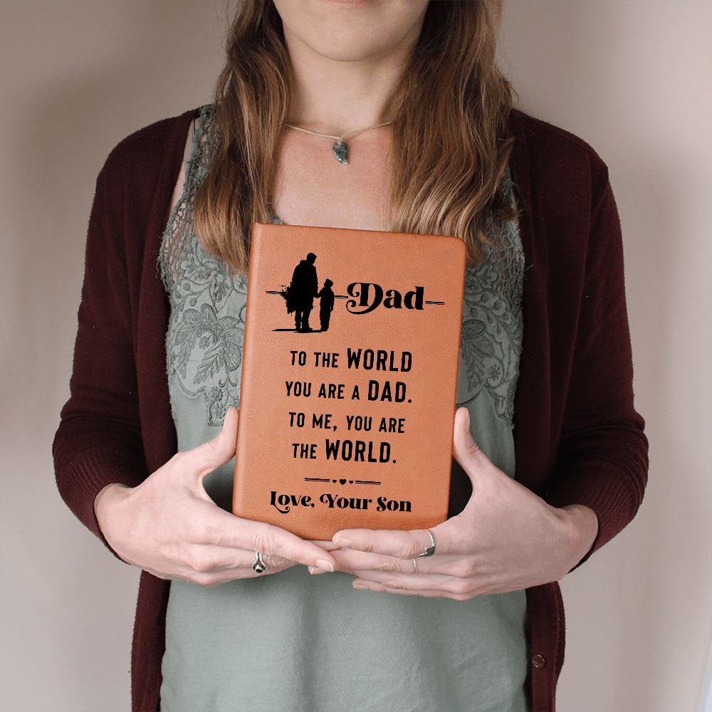 Dad To Me You Are the World From Your Son Graphic Journal Gift Bundle