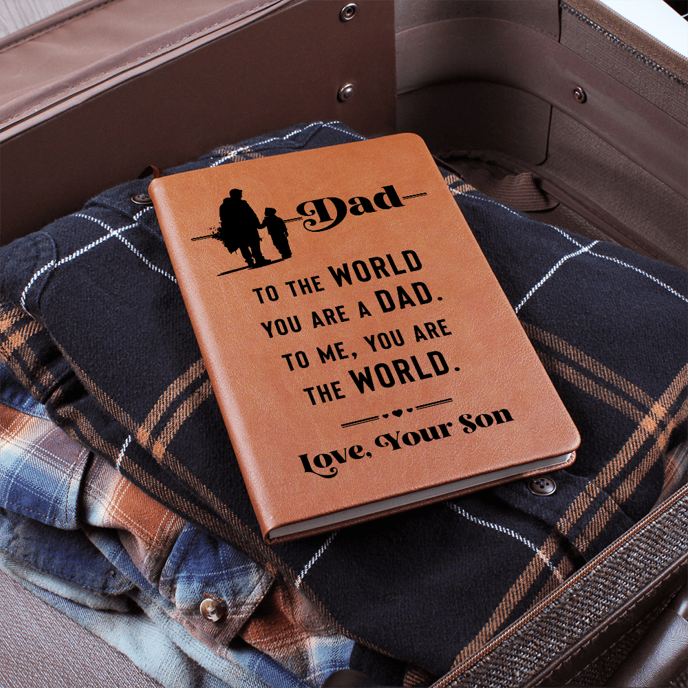 Dad To Me You Are the World From Your Son Graphic Journal Gift Bundle