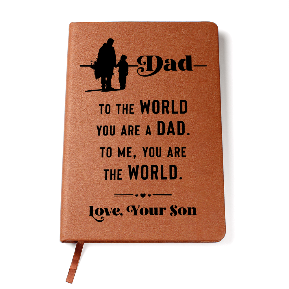 Dad To Me You Are the World From Your Son Graphic Journal Gift Bundle