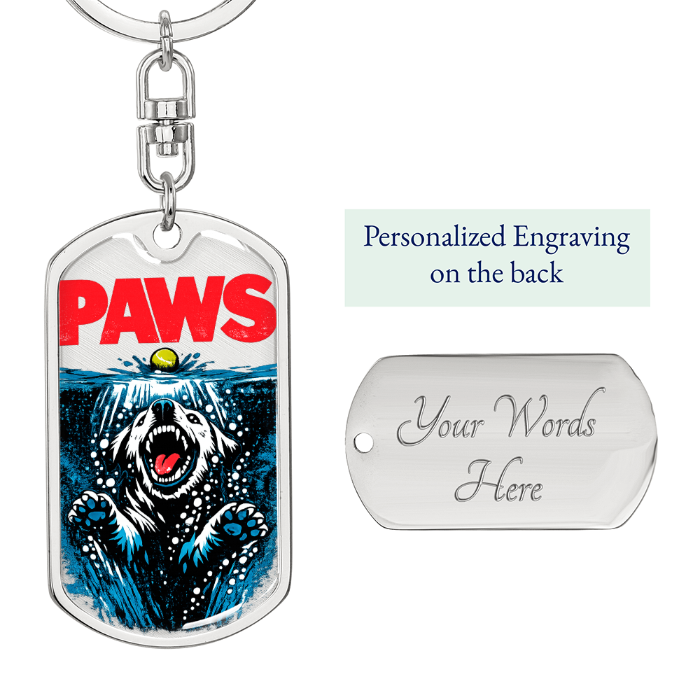 Graphic Dog Tag Keychain