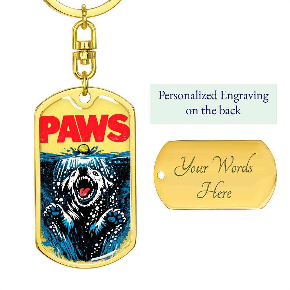 Graphic Dog Tag Keychain
