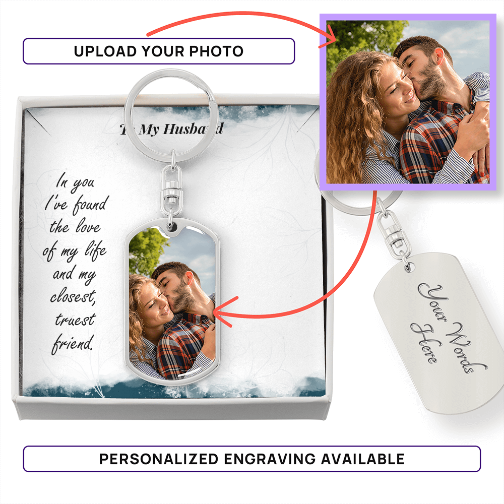 Buyer Upload Graphic Dog Tag Keychain