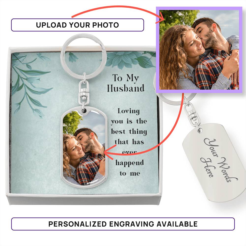 Buyer Upload Graphic Dog Tag Keychain