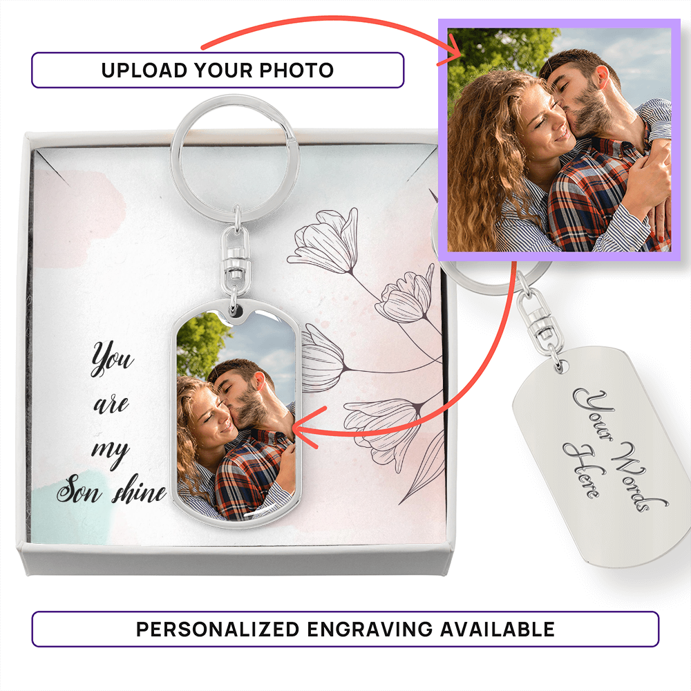 Buyer Upload Graphic Dog Tag Keychain