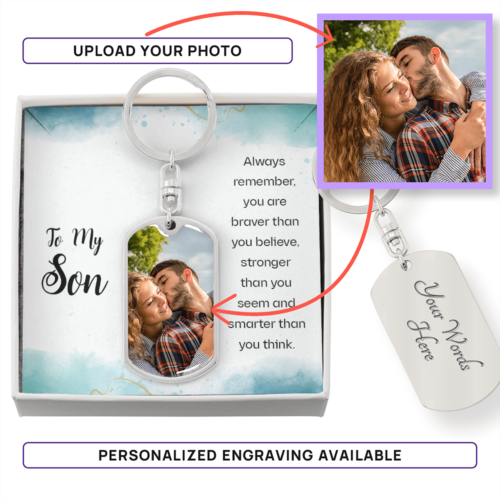 Buyer Upload Graphic Dog Tag Keychain
