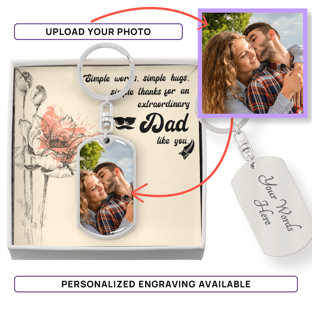 Buyer Upload Graphic Dog Tag Keychain