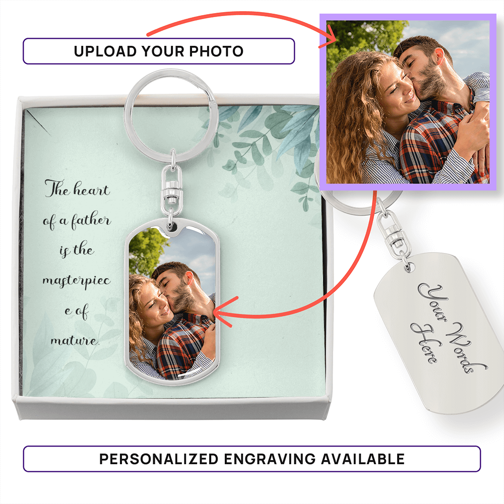 Buyer Upload Graphic Dog Tag Keychain