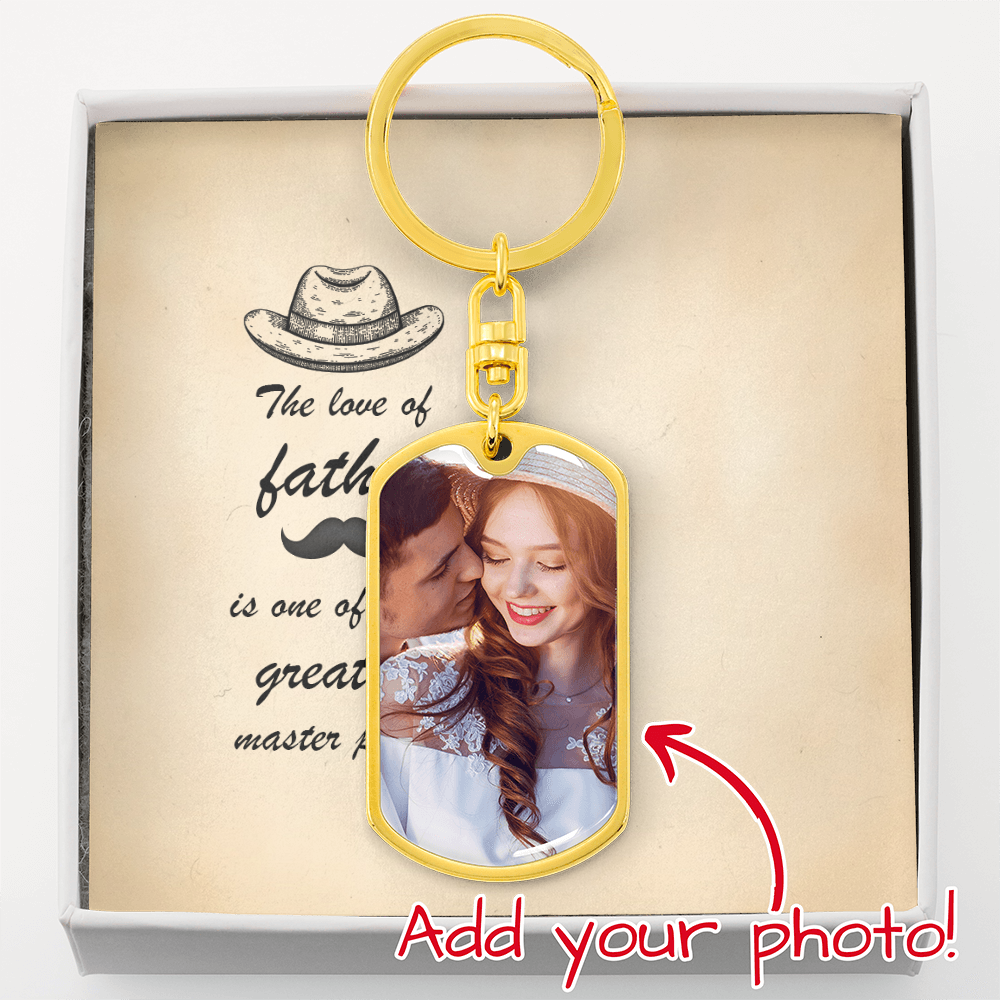Father’s Love – Photo Dog Tag Keychain