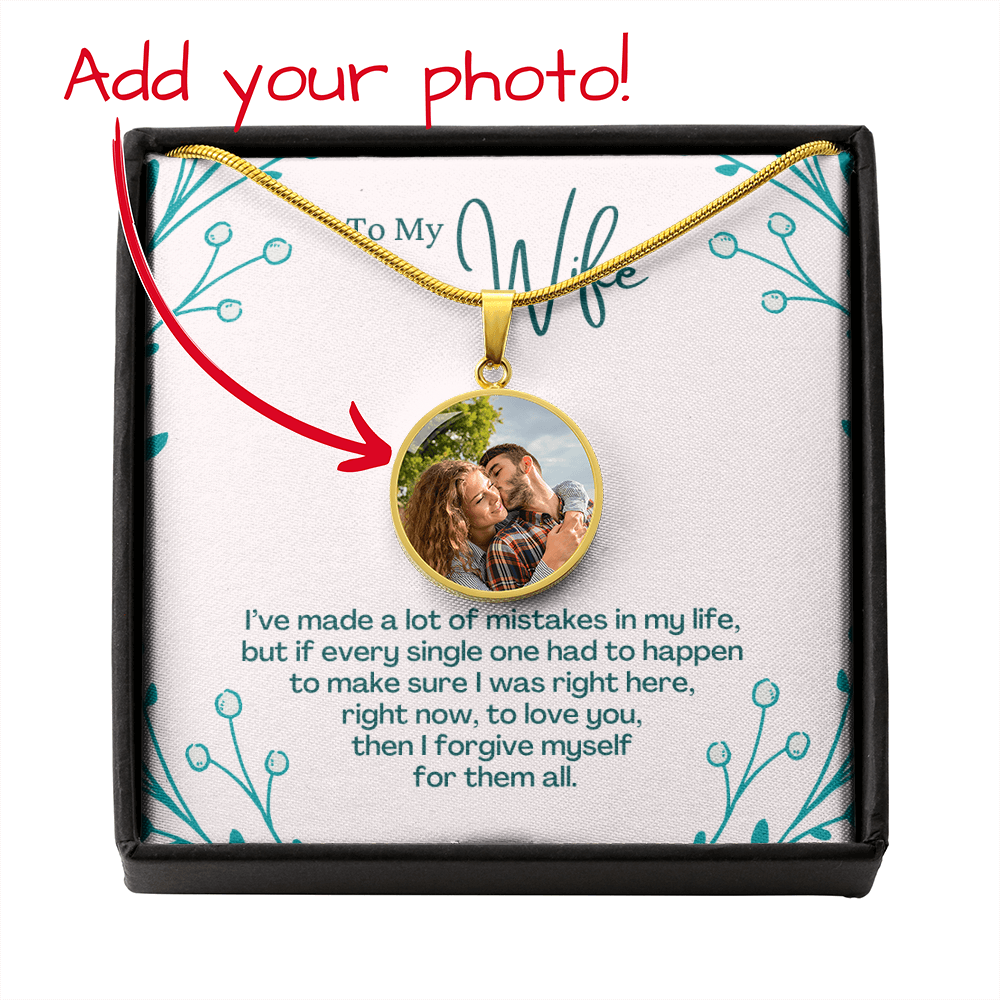 To My Wife – Love You Photo Circle Necklace