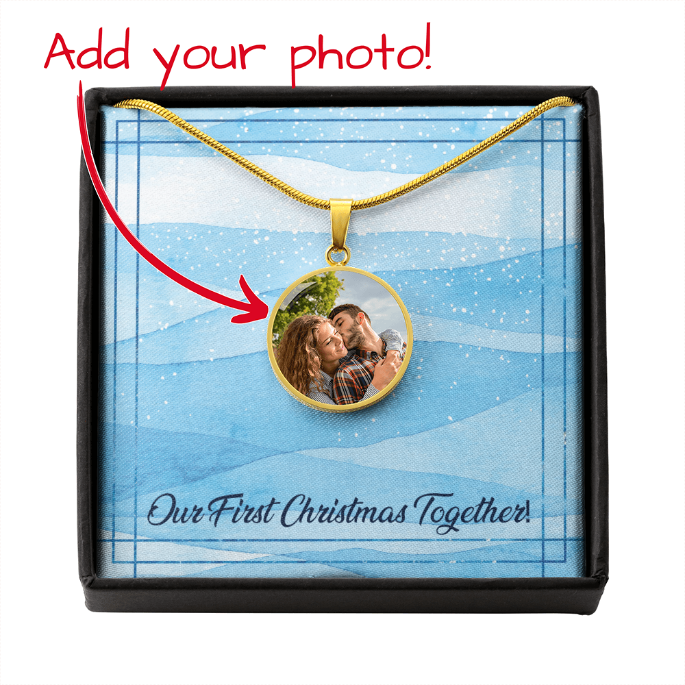 Our First Christmas – Photo Circle Necklace