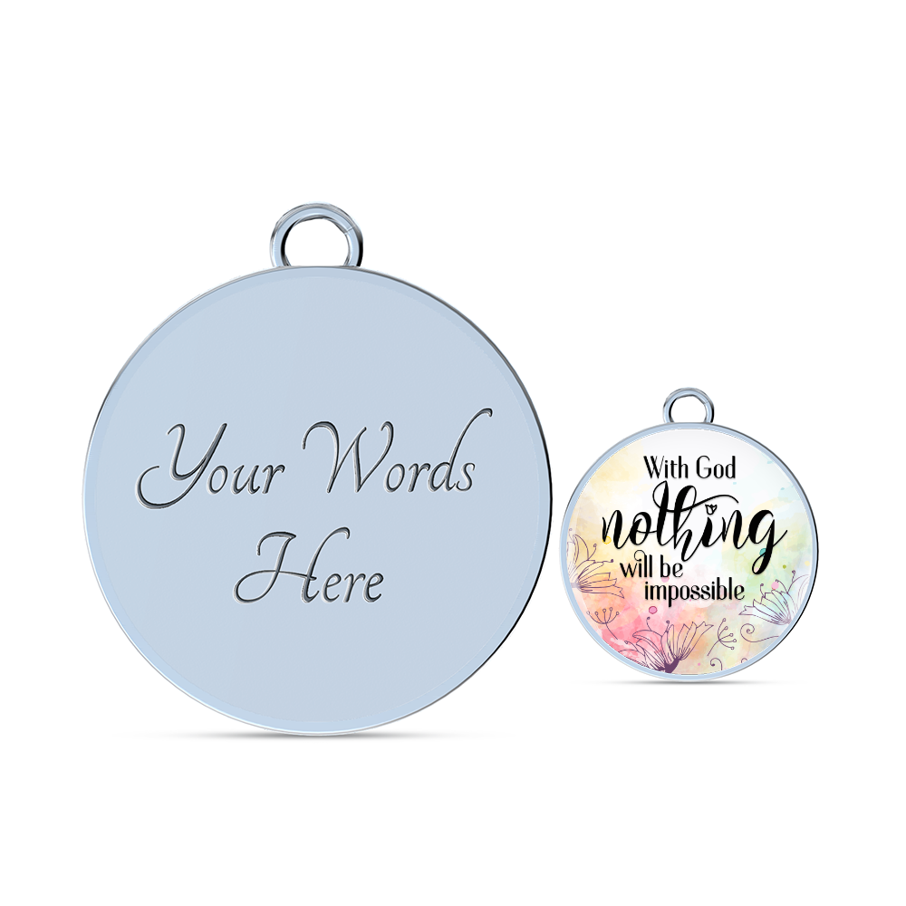 With God Nothing Will Be Impossible Circle Bangle