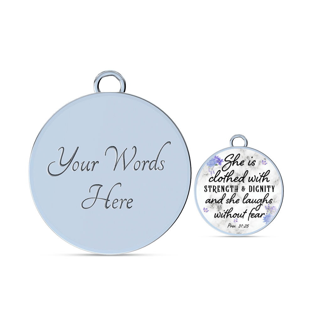 She Is Clothed With Strength and Dignity Proverbs 31:25 Circle Bangle