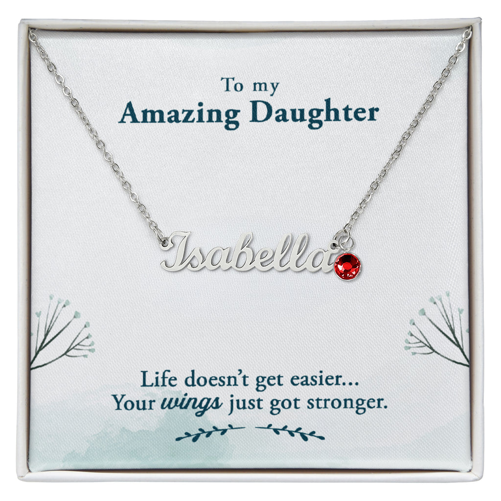 Custom Name Necklace with Birthstone