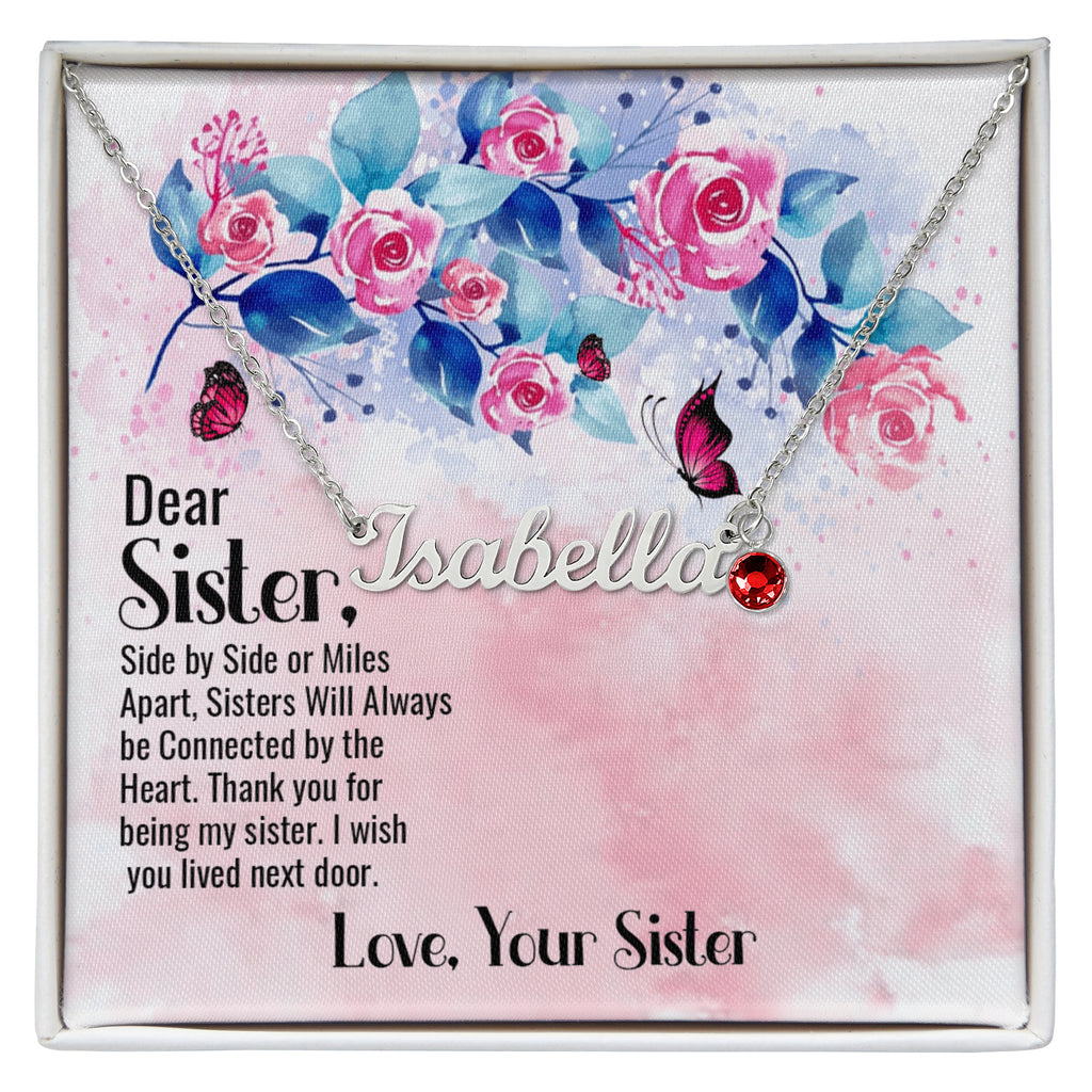 Custom Name Necklace with Birthstone