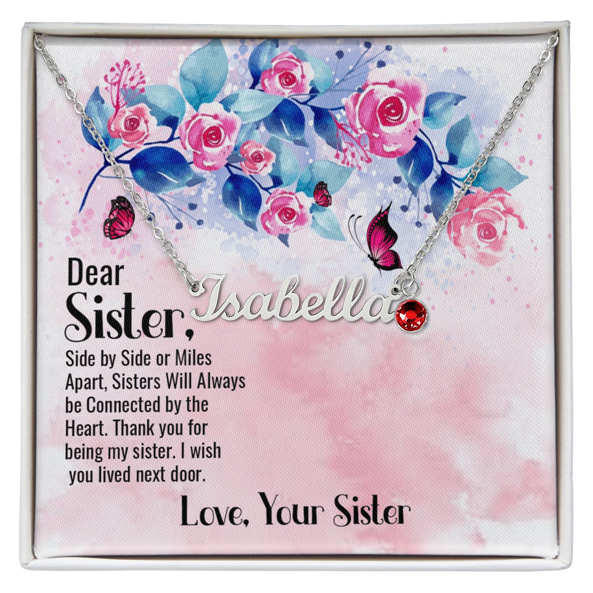 Custom Name Necklace with Birthstone
