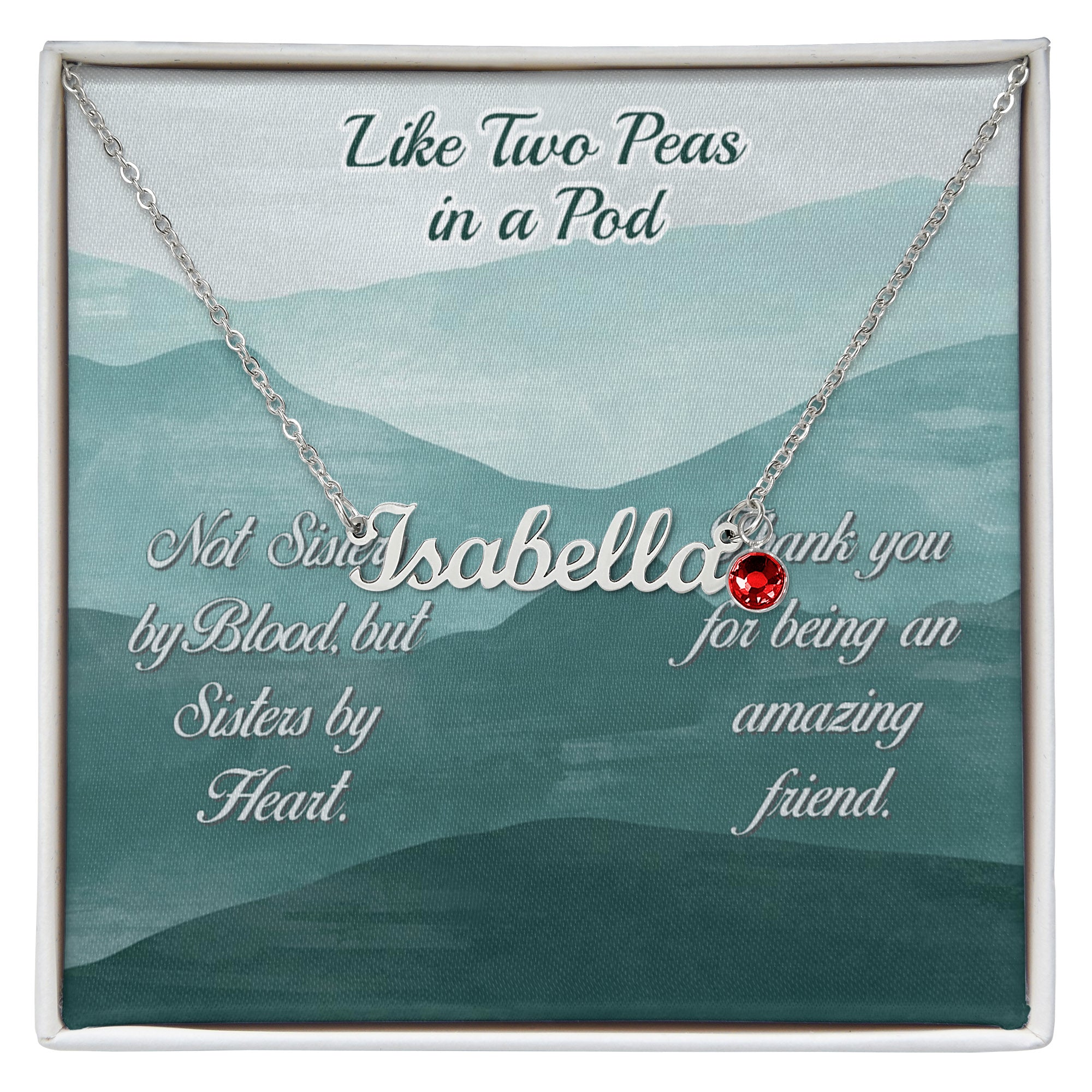 Custom Name Necklace with Birthstone