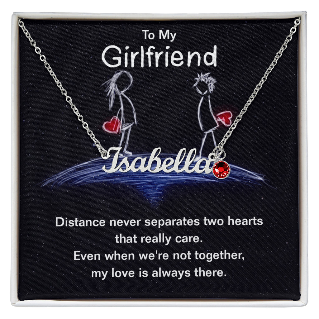 Custom Name Necklace with Birthstone