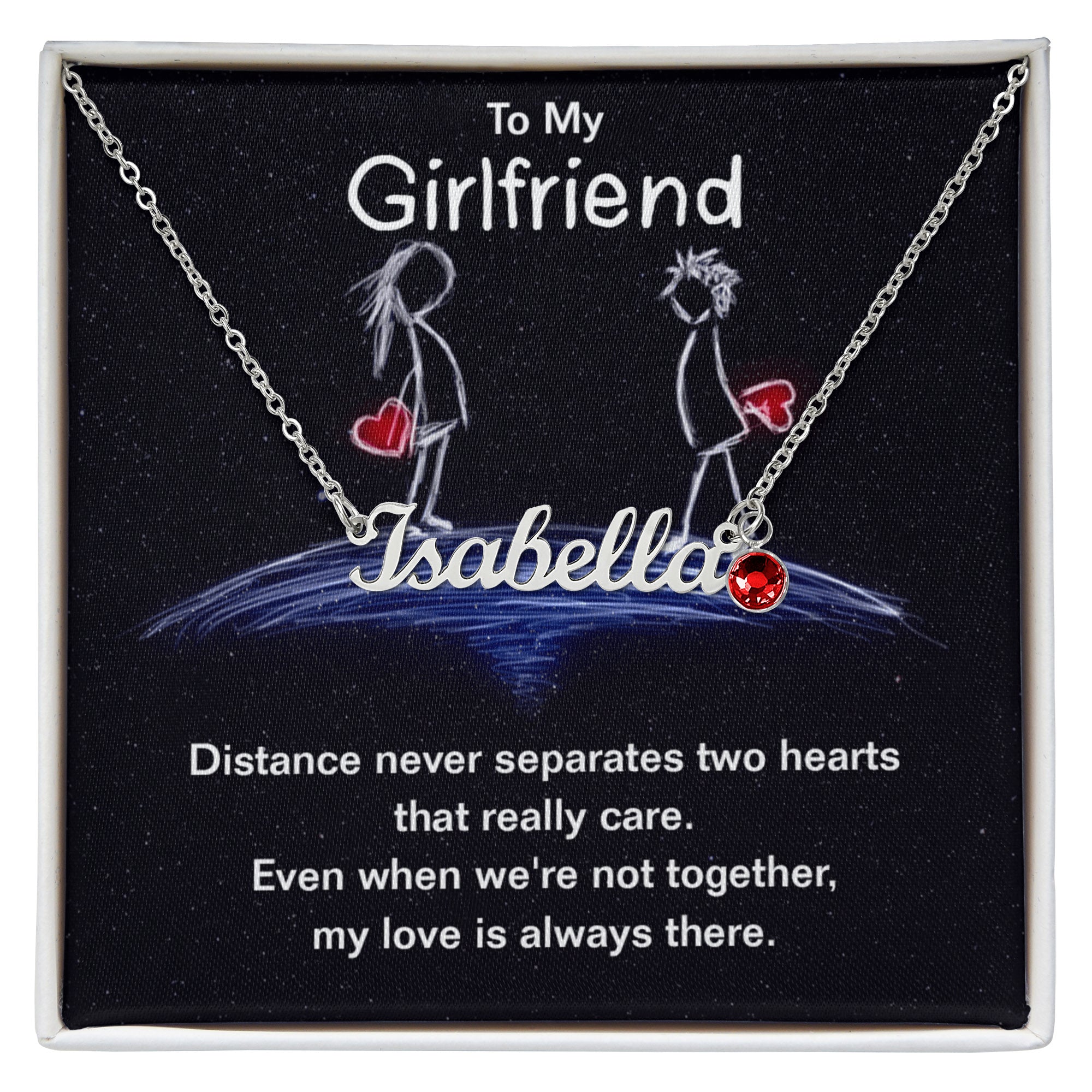 Custom Name Necklace with Birthstone