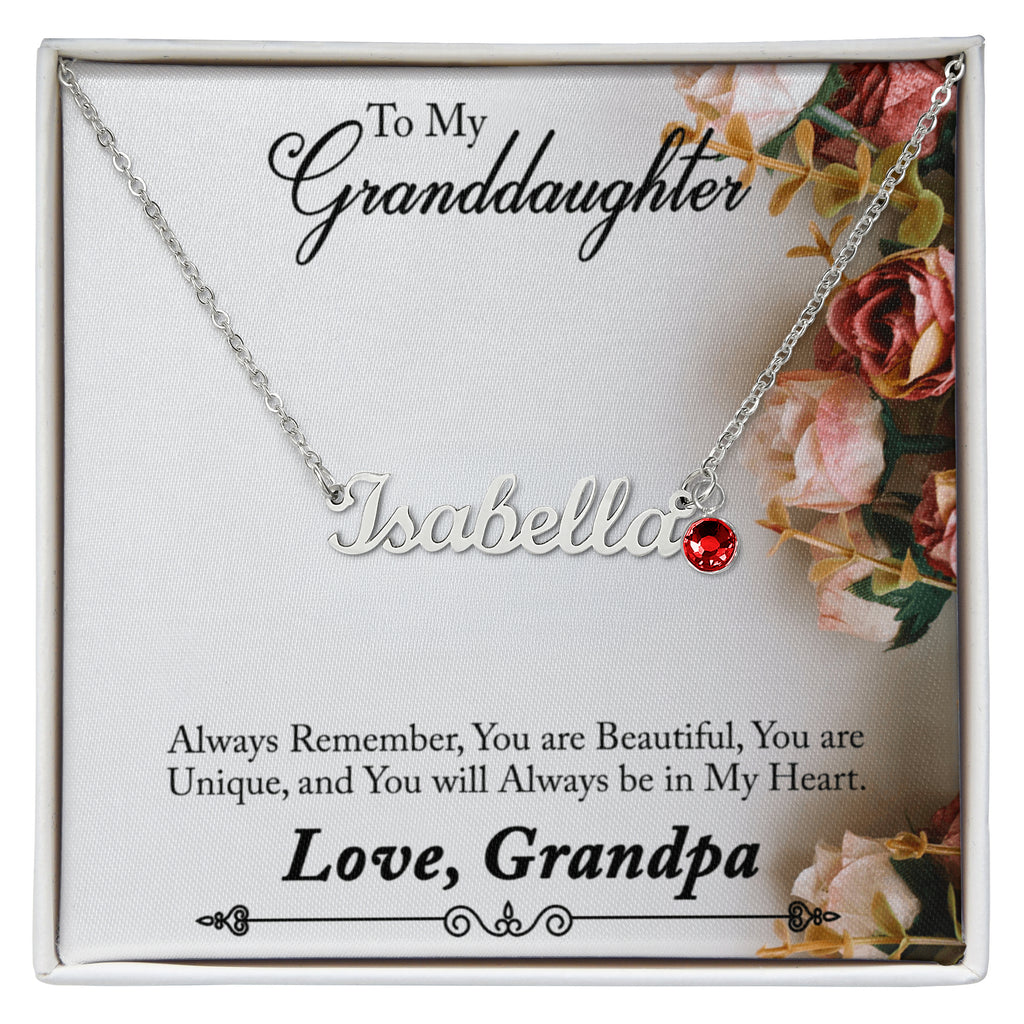 Custom Name Necklace with Birthstone