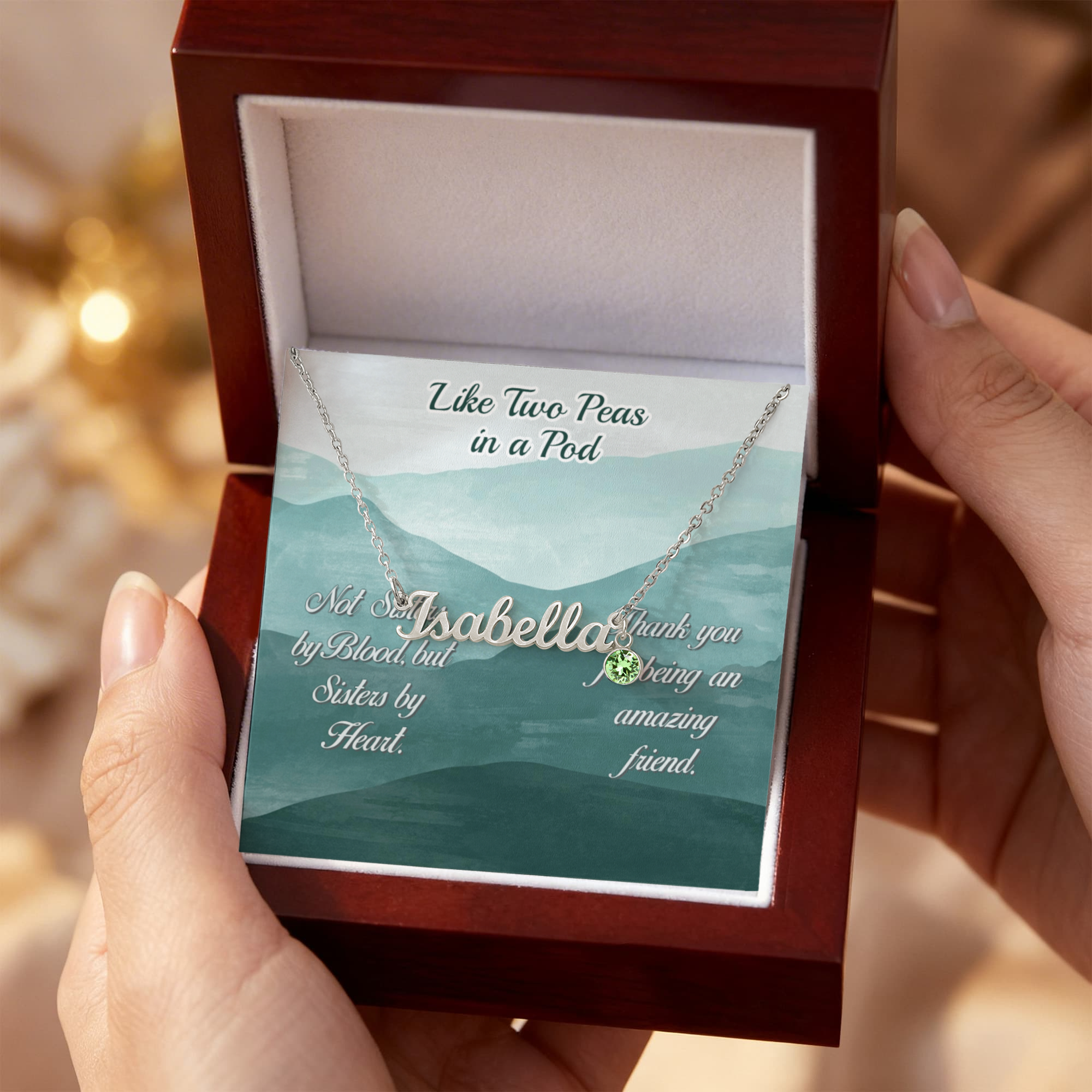 Custom Name Necklace with Birthstone