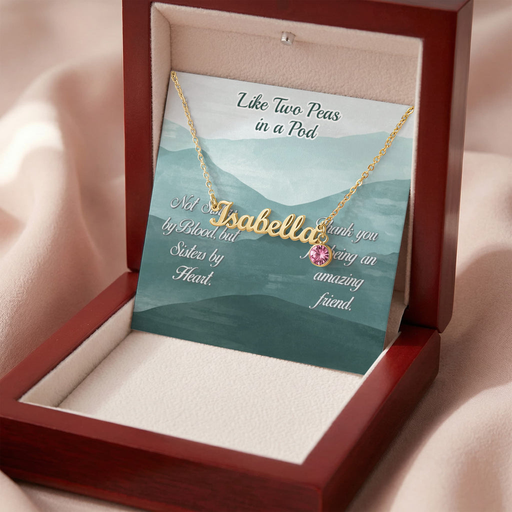 Custom Name Necklace with Birthstone