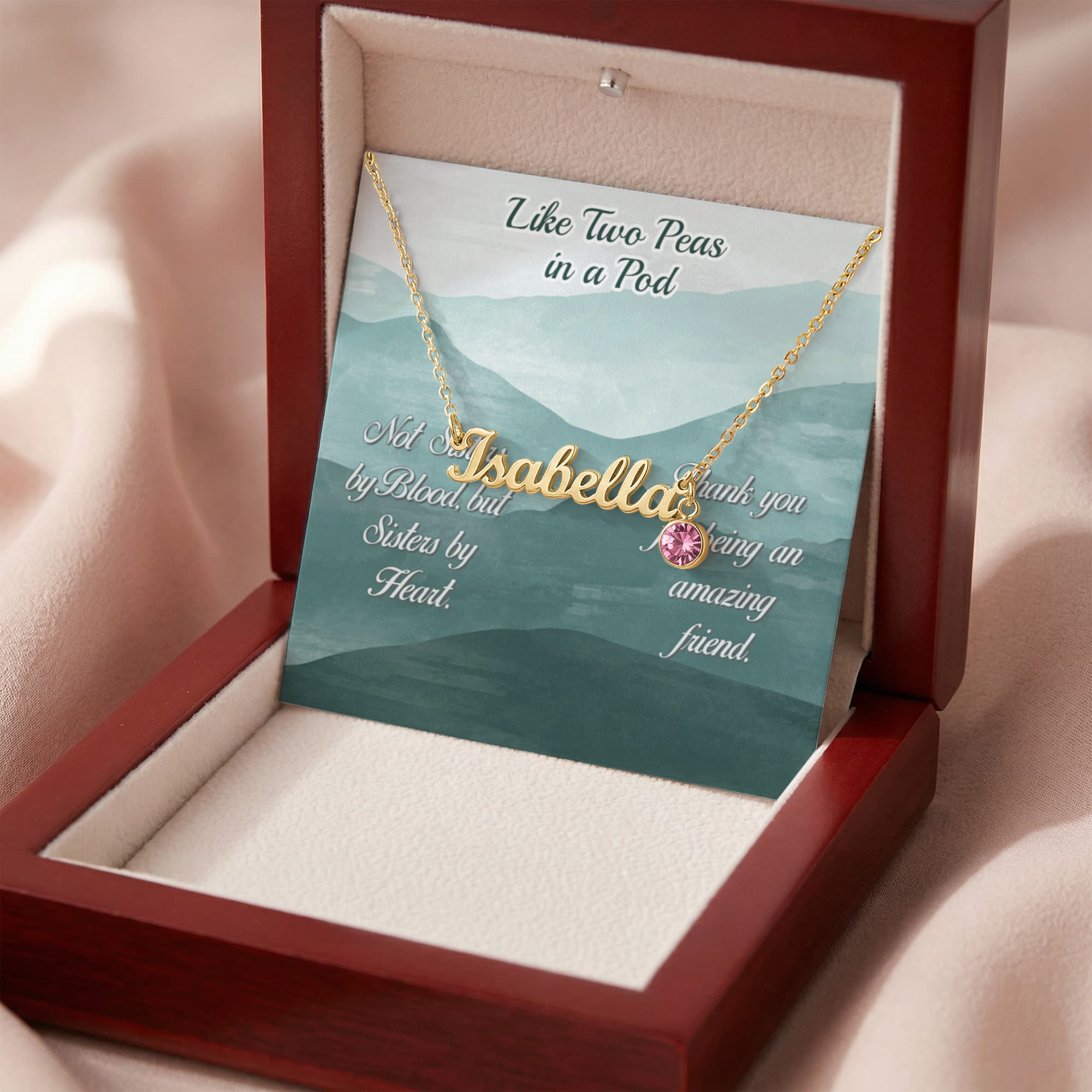 Custom Name Necklace with Birthstone