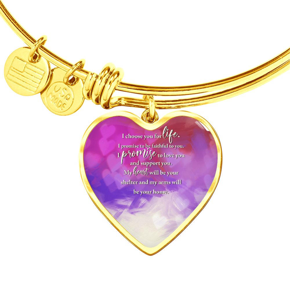 Personalised Photo Heart Bangle Bracelet