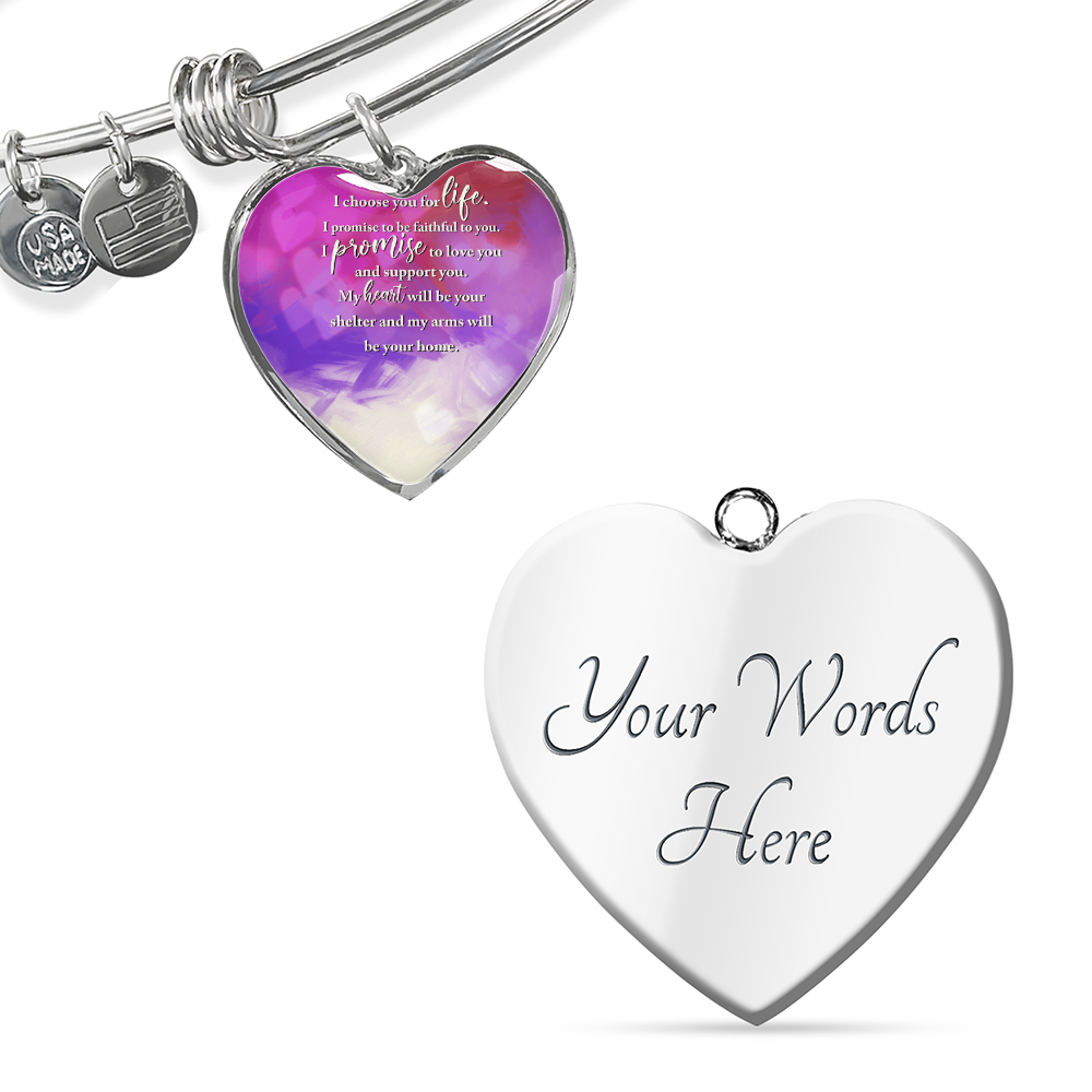 Personalised Photo Heart Bangle Bracelet