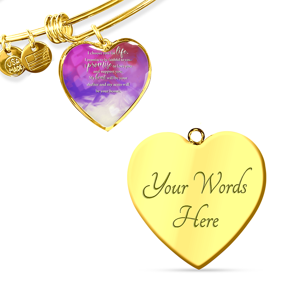 Personalised Photo Heart Bangle Bracelet