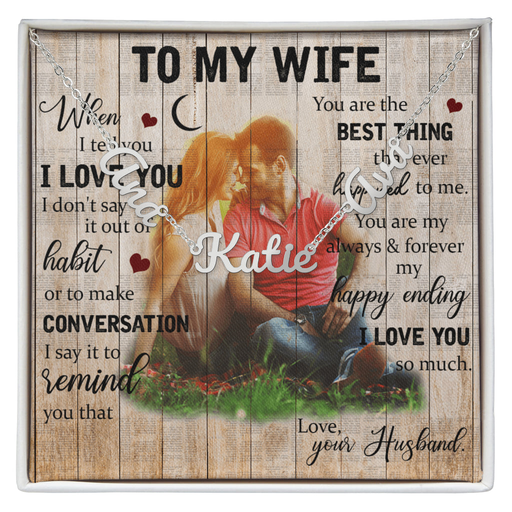 To My Wife Multiple Name Necklace
