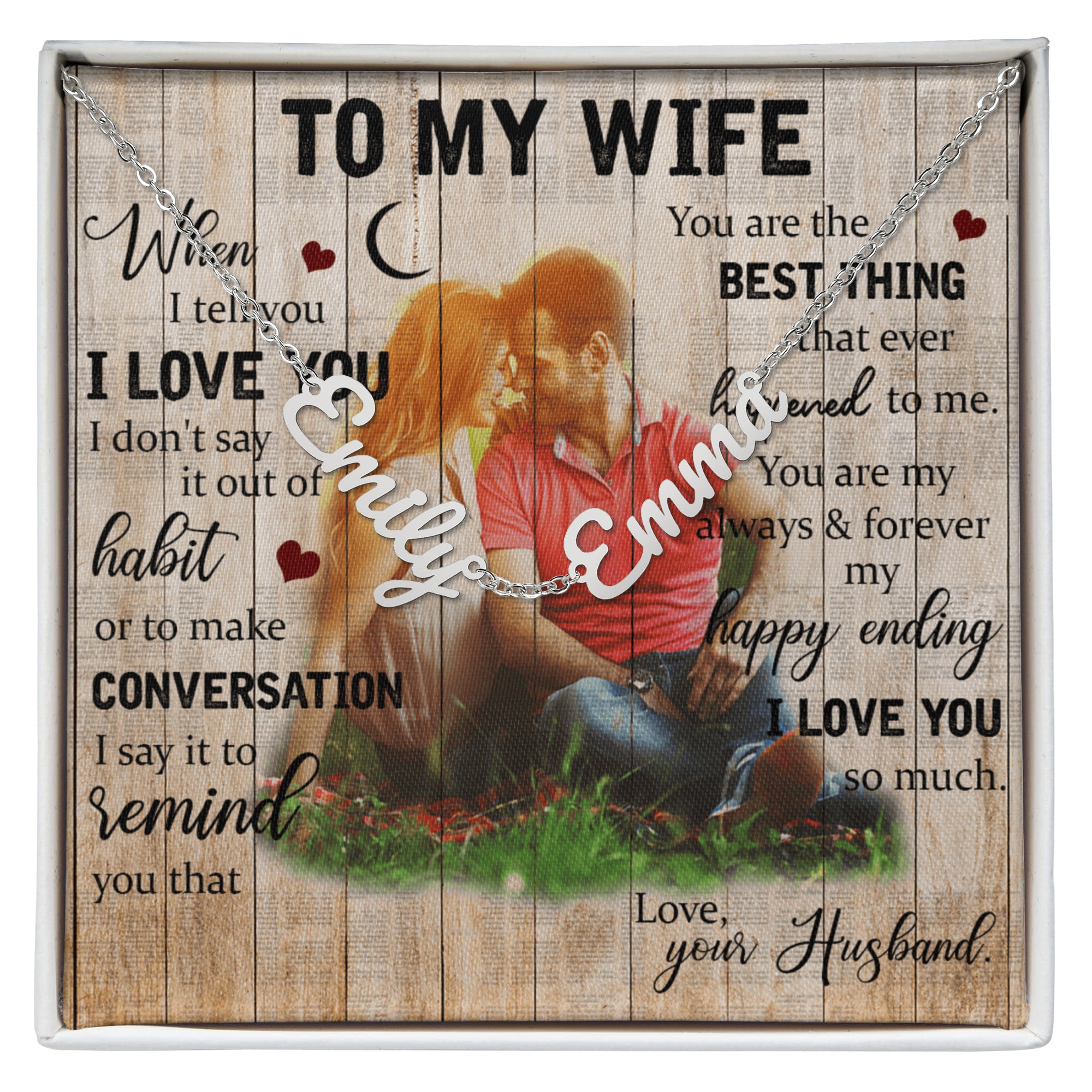 To My Wife Multiple Name Necklace