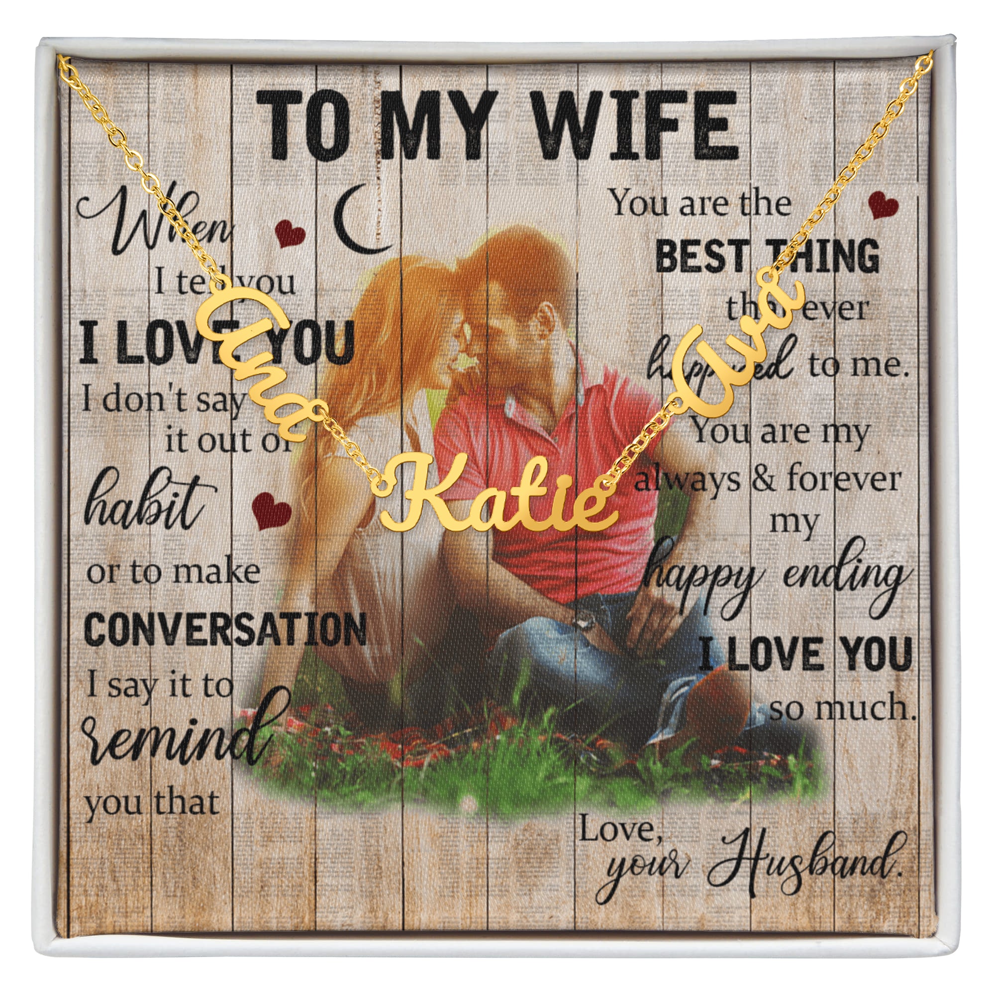 To My Wife Multiple Name Necklace