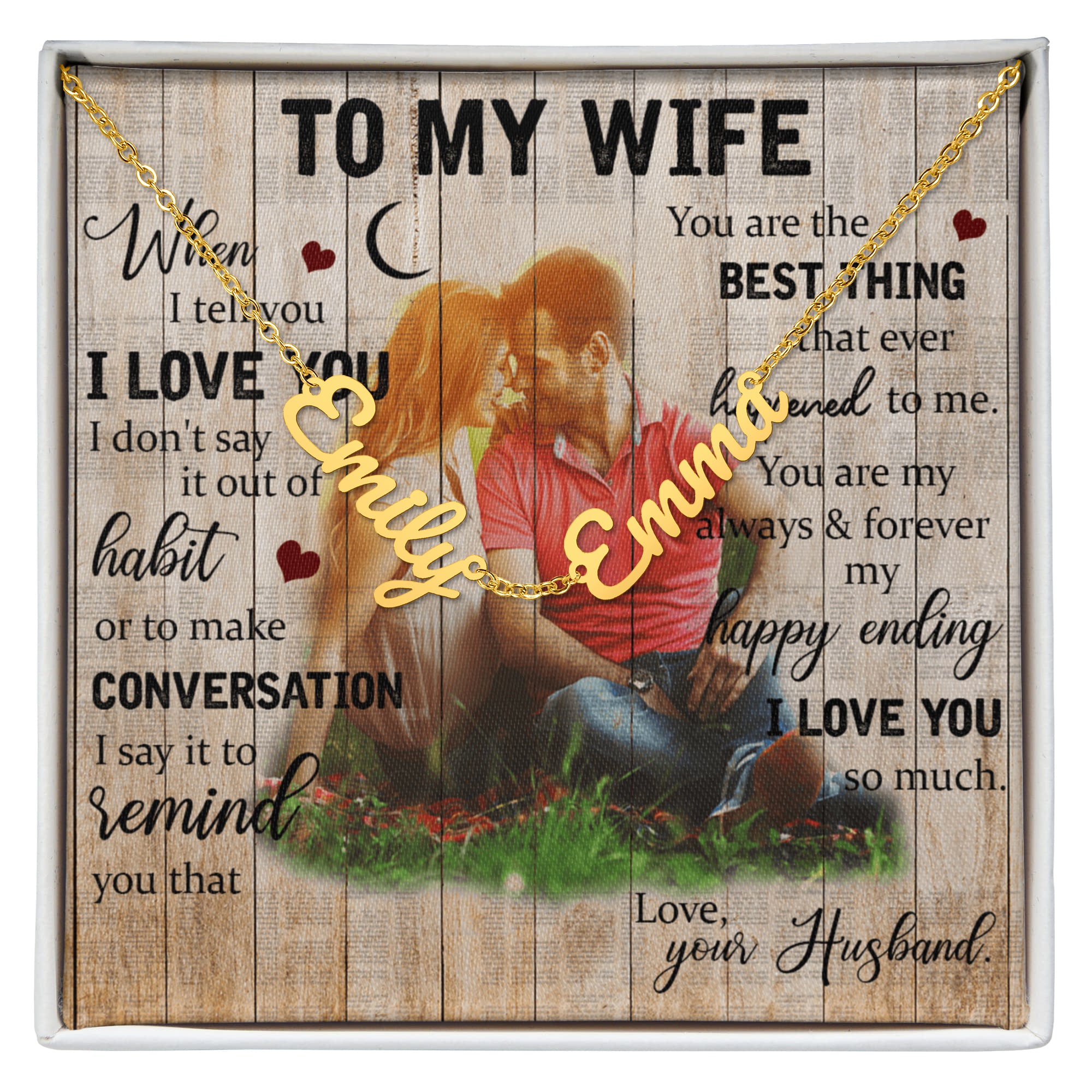 To My Wife Multiple Name Necklace