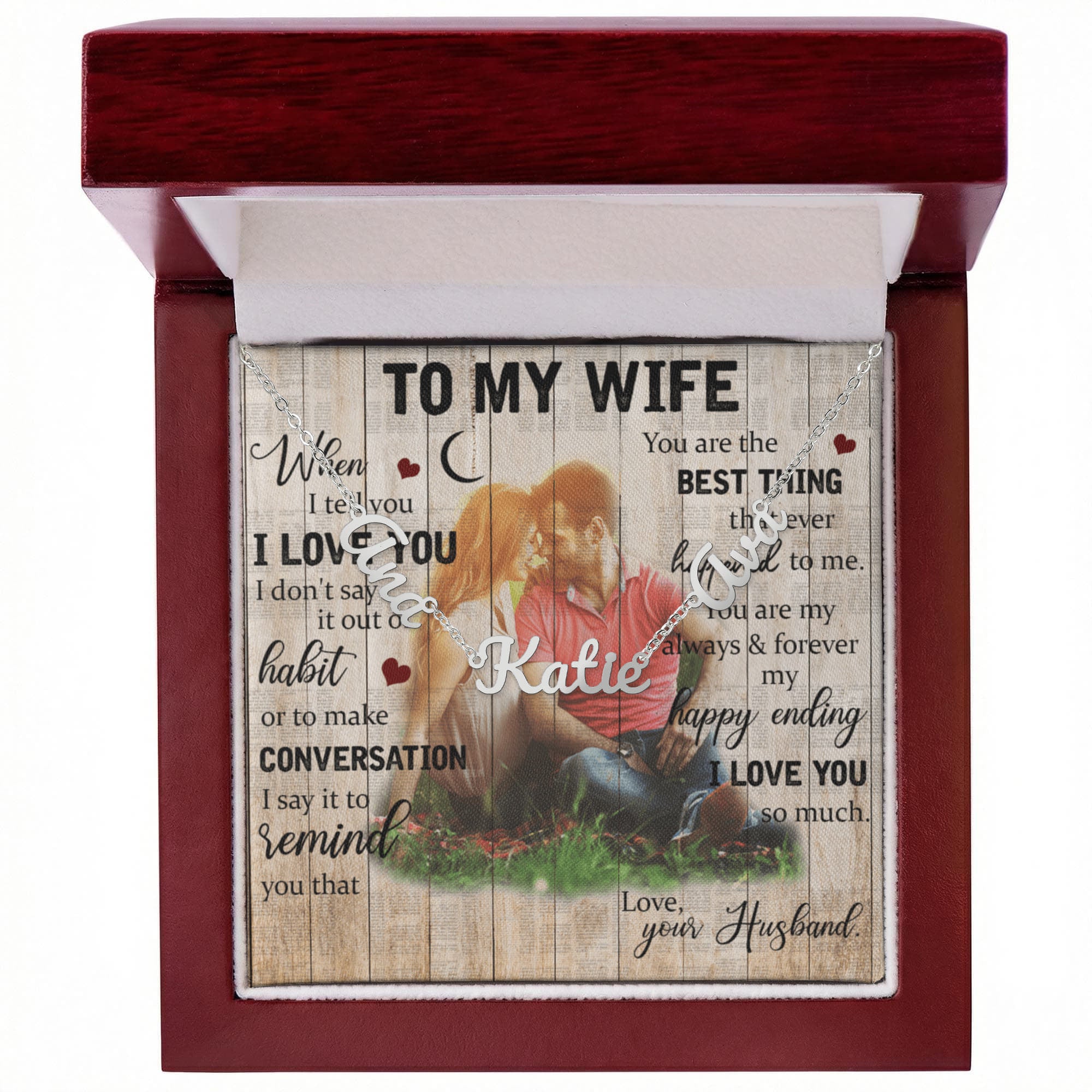 To My Wife Multiple Name Necklace