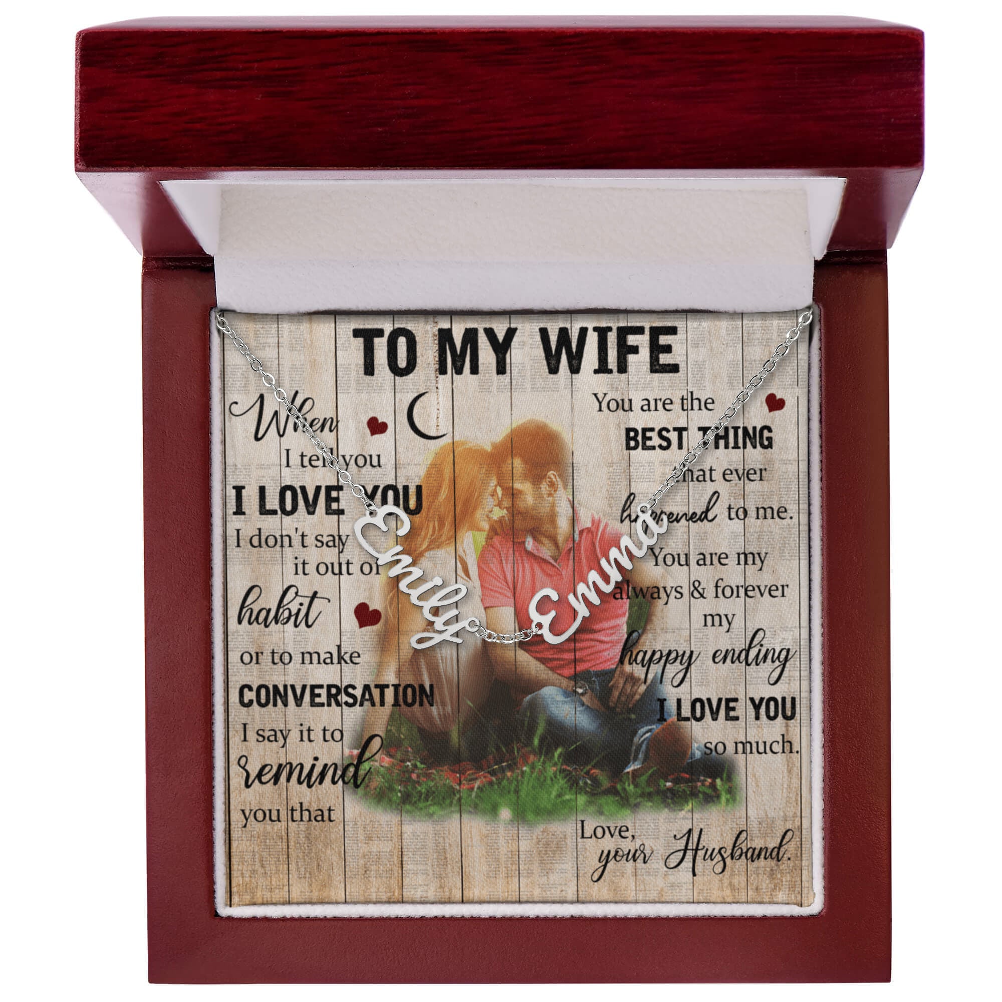 To My Wife Multiple Name Necklace