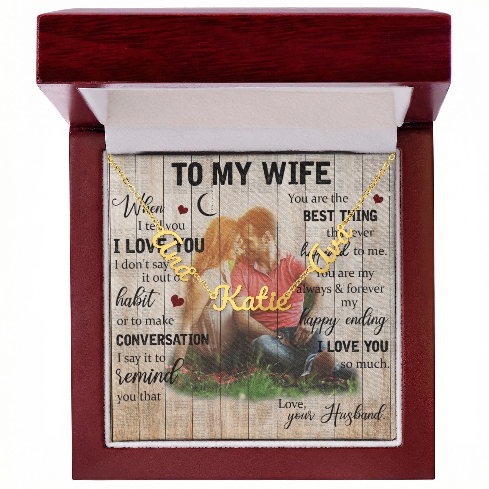 To My Wife Multiple Name Necklace