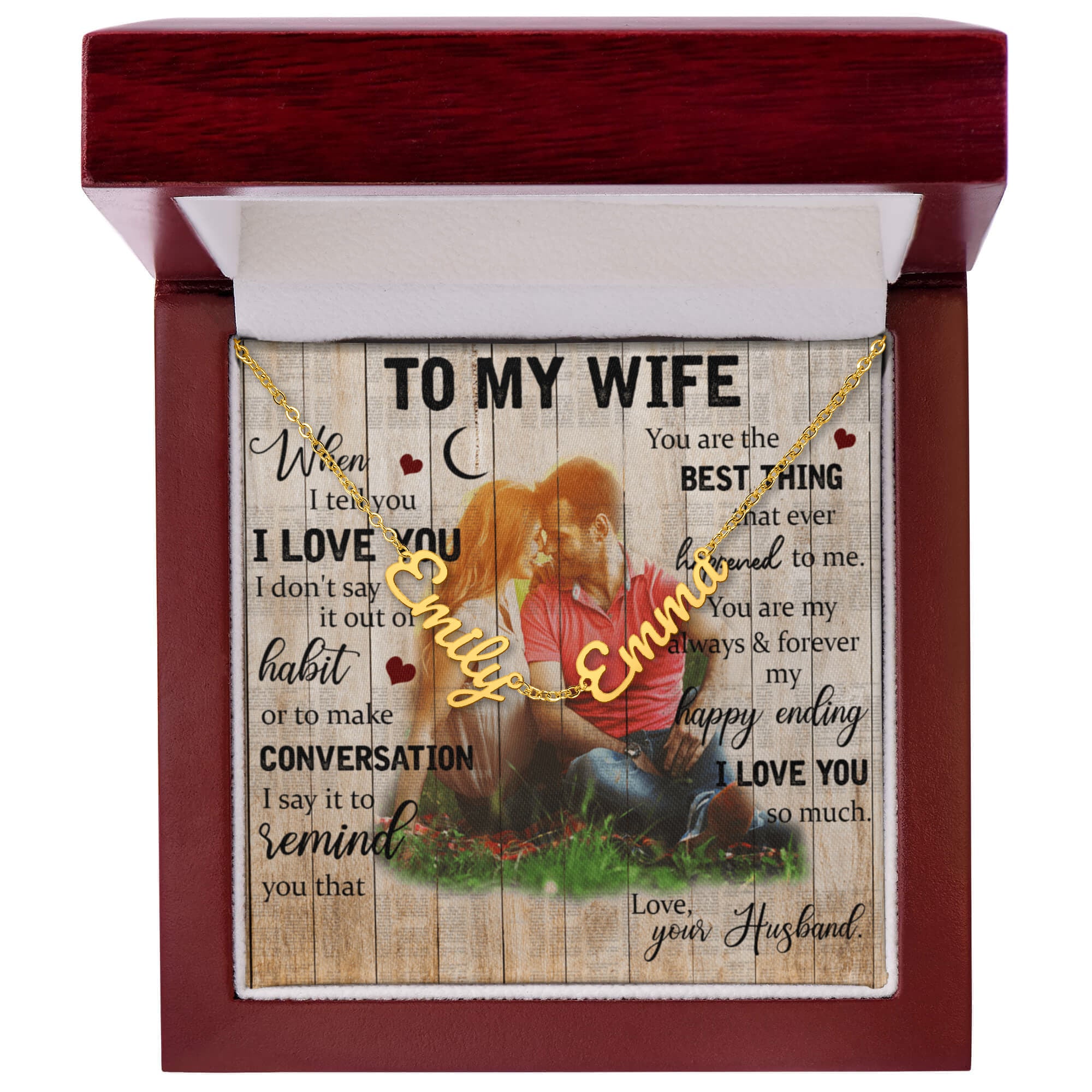 To My Wife Multiple Name Necklace