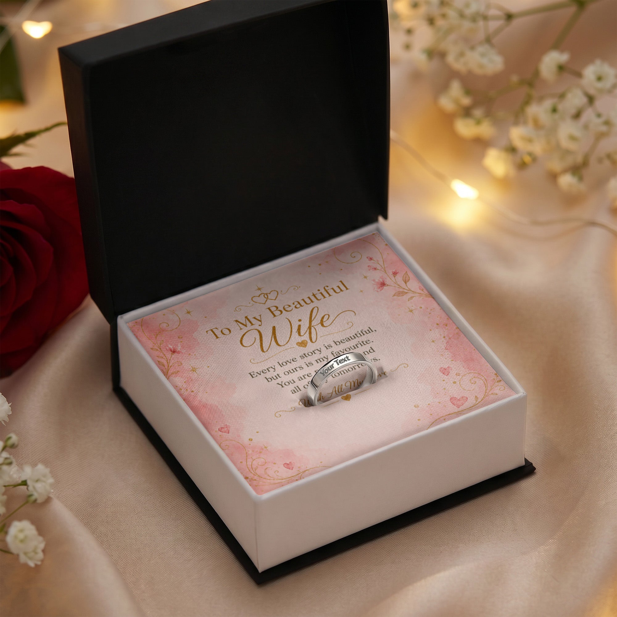 To My Beautiful Wife – My Today & All My Tomorrows Engraved Women’s Ring