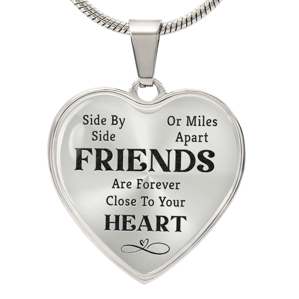 Friends Are Forever Engraved Heart Necklace