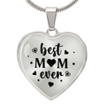 Best Mum Ever Engraved Heart Necklace