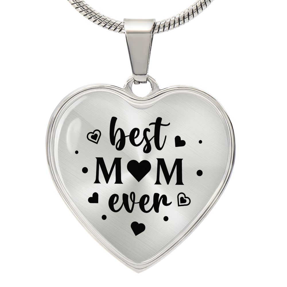 Best Mum Ever Engraved Heart Necklace