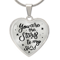You Are the Stars to My Sky Engraved Heart Necklace