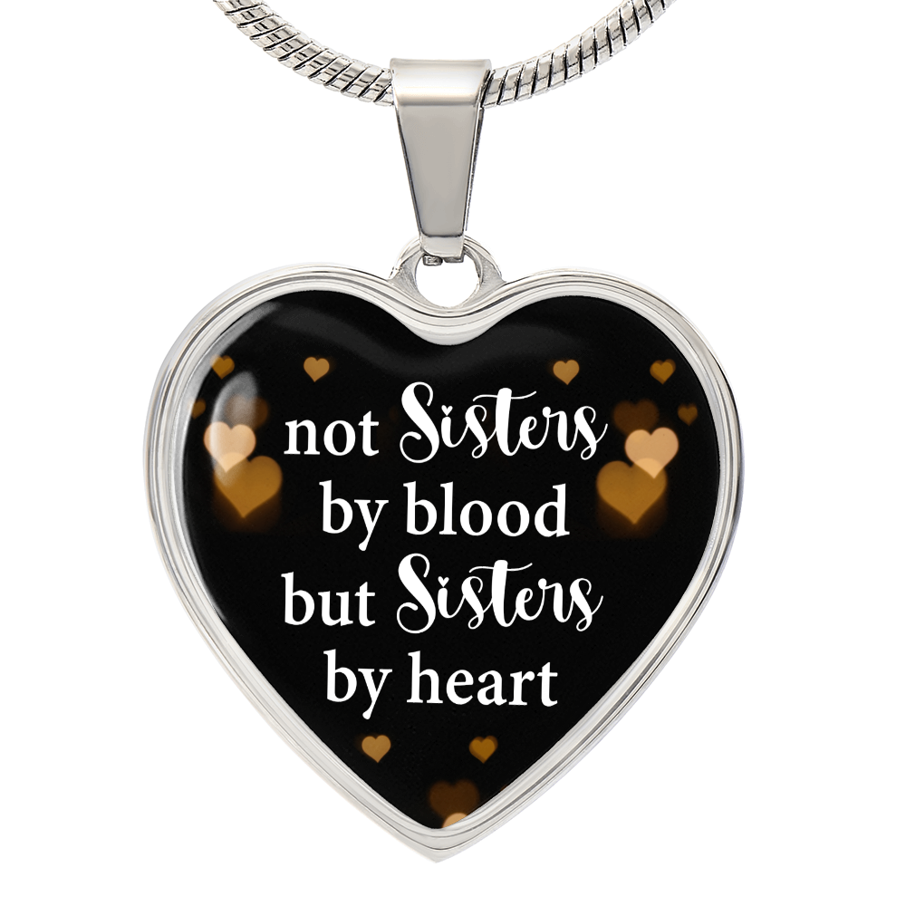 Sisters by Heart Engraved Heart Necklace