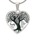 Family Where Life Begins Engraved Heart Necklace